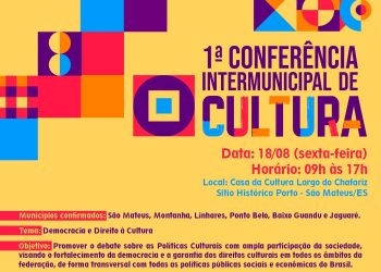 1ª Conferência intermunicipal de cultura acontece nesta sexta-feira em São Mateus