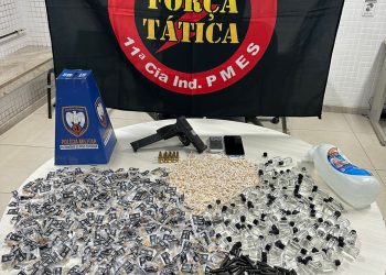 PMES apreende mais de mil pedras de crack, além de loló e pinos de cocaína em Viana