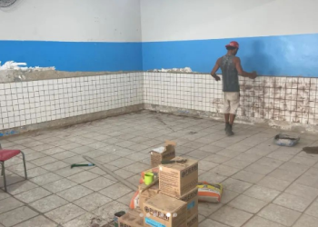 As obras na EMEFCM Domingos Martins estão a todo vapor em Montanha