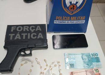 Patrulha tático em Barra de São Francisco apreende drogas e simulacro de pistola