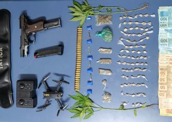 04 Armas de fogo, drogas e munições são apreendidas pela Polícia Militaer nesse fim de semana em Aracruz