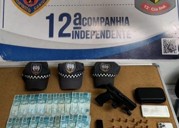 Duas pessoas são detidas pela PMES com arma e dinheiro em Vitória
