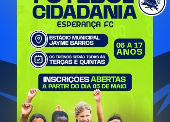 Secretaria de Esporte abre inscrições para aulas gratuitas de futebol de campo em Boa Esperança