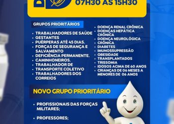 Prefeitura de Boa Esperança, por meio da Secretaria Municipal de Saúde, realiza neste sábado, 10 de maio, o Dia D da Campanha Nacional de Vacinação contra a Influenza