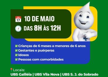 Pinheiros realiza vacinação contra a gripe no dia 10 de maio em três unidades de saúde