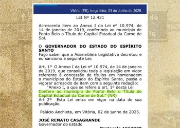 Ponto Belo é oficialmente reconhecida como Capital Estadual da Carne de Sol em lei sancionada por Casagrande.