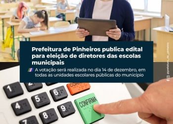 Prefeitura de Pinheiros publica edital para eleição de diretores das escolas municipais