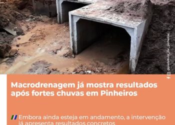 Macrodrenagem já mostra resultados após fortes chuvas em Pinheiros