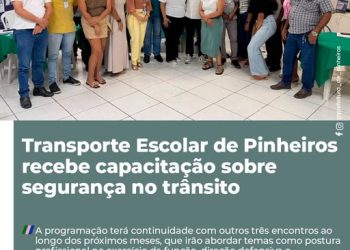 Transporte Escolar de Pinheiros recebe capacitação sobre segurança no trânsito